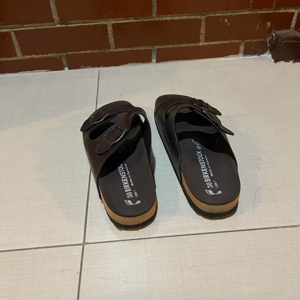 Birkenstock Brown Double Strap Sandals - Picture 3 of 5
